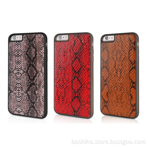 Fashion designer snake skin leather phone case for iphone 6